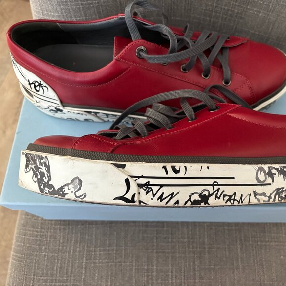 Lanvin Men's Dark Red Leather Shoes - Size 11 - Picture 8 of 11